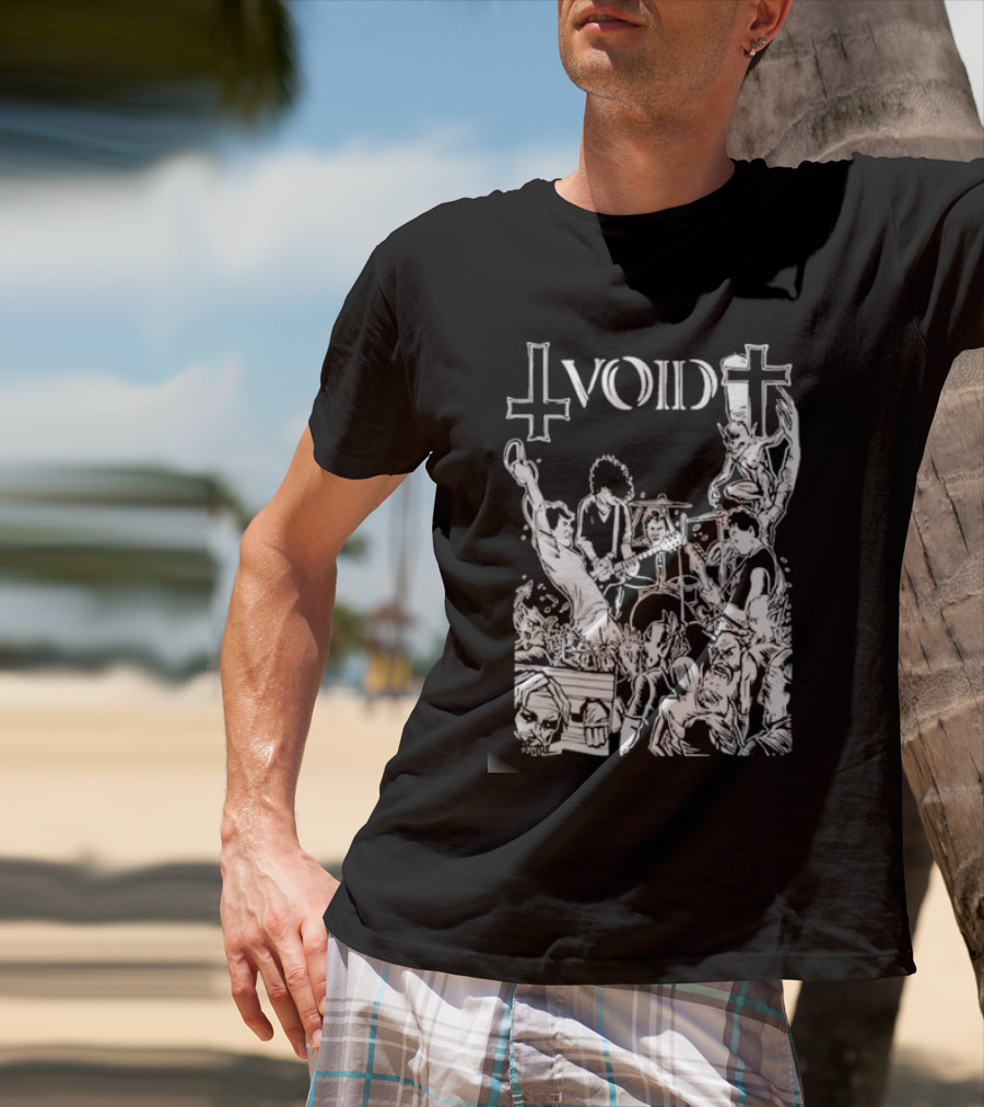 Void Time To Die Band Artwork With Crosses And Skeletons T-Shirt