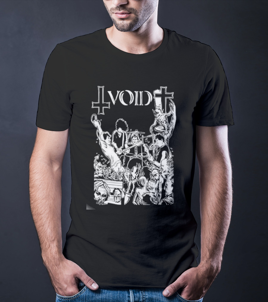 Void Time To Die Band Artwork With Crosses And Skeletons T-Shirt