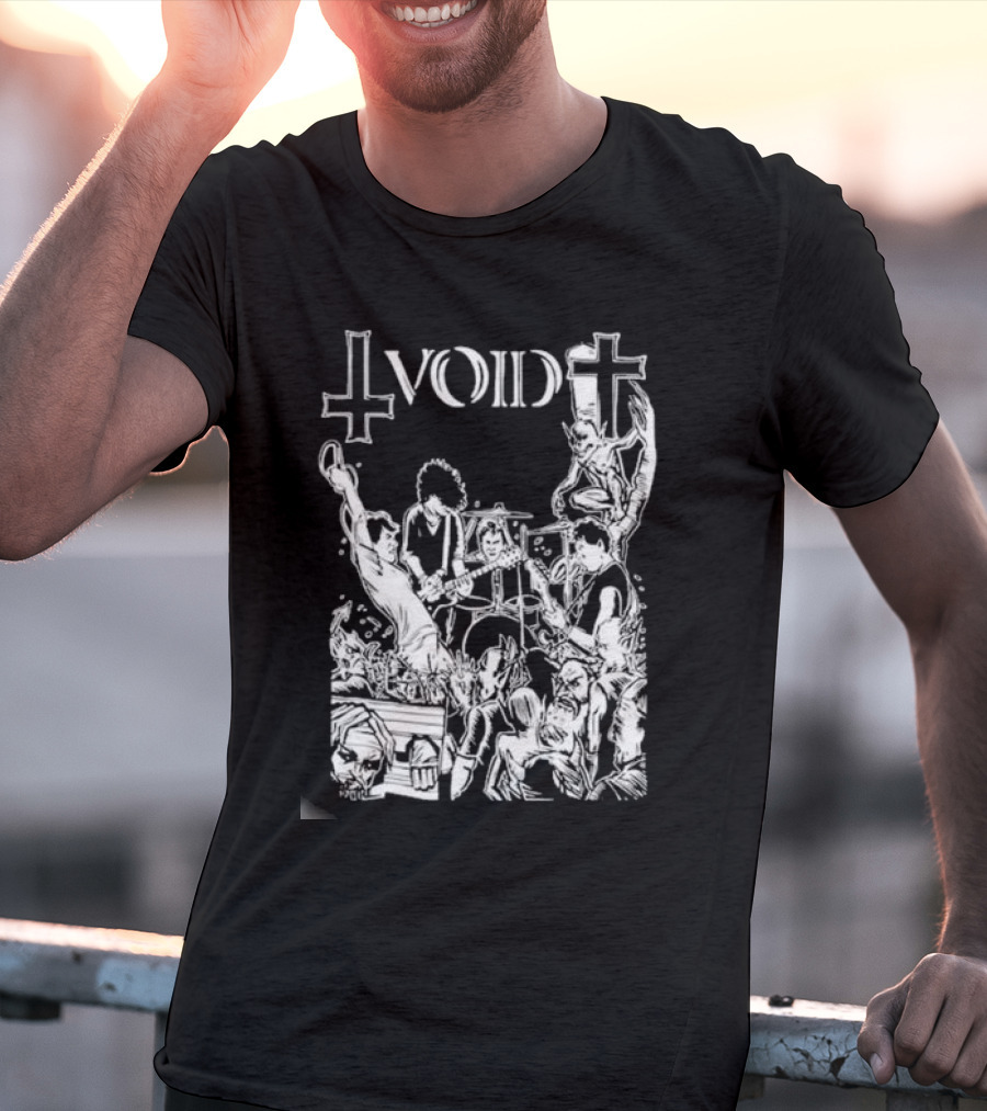 Void Time To Die Band Artwork With Crosses And Skeletons T-Shirt