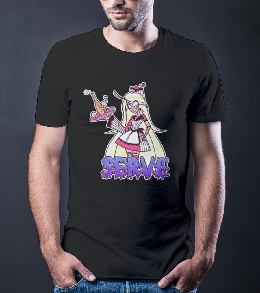Weeby Newz Serve Demon Weeby Anime Character With Potion Tray T-Shirt