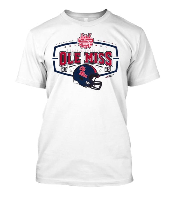 2025 Ole Miss Rebels TaxSlayer Gator Bowl January 2nd Jacksonville FL Football Helmet T-Shirt
