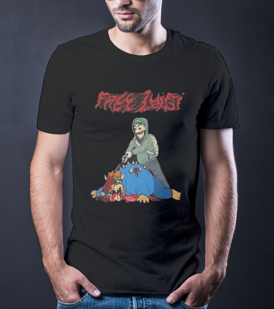 Free Luigi Mangione Sanguisugabogg Controversy Mario T-Shirt