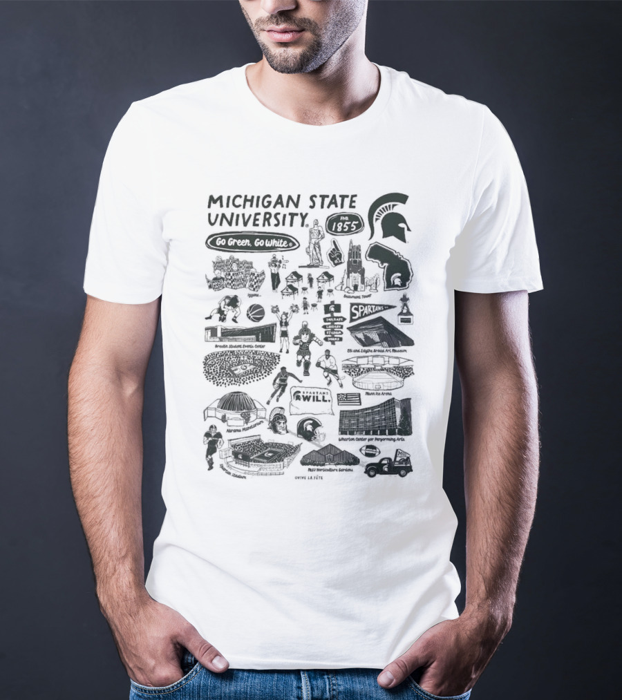 Michigan State University Go Green Go White 1855 Spartans Impressions T-Shirt