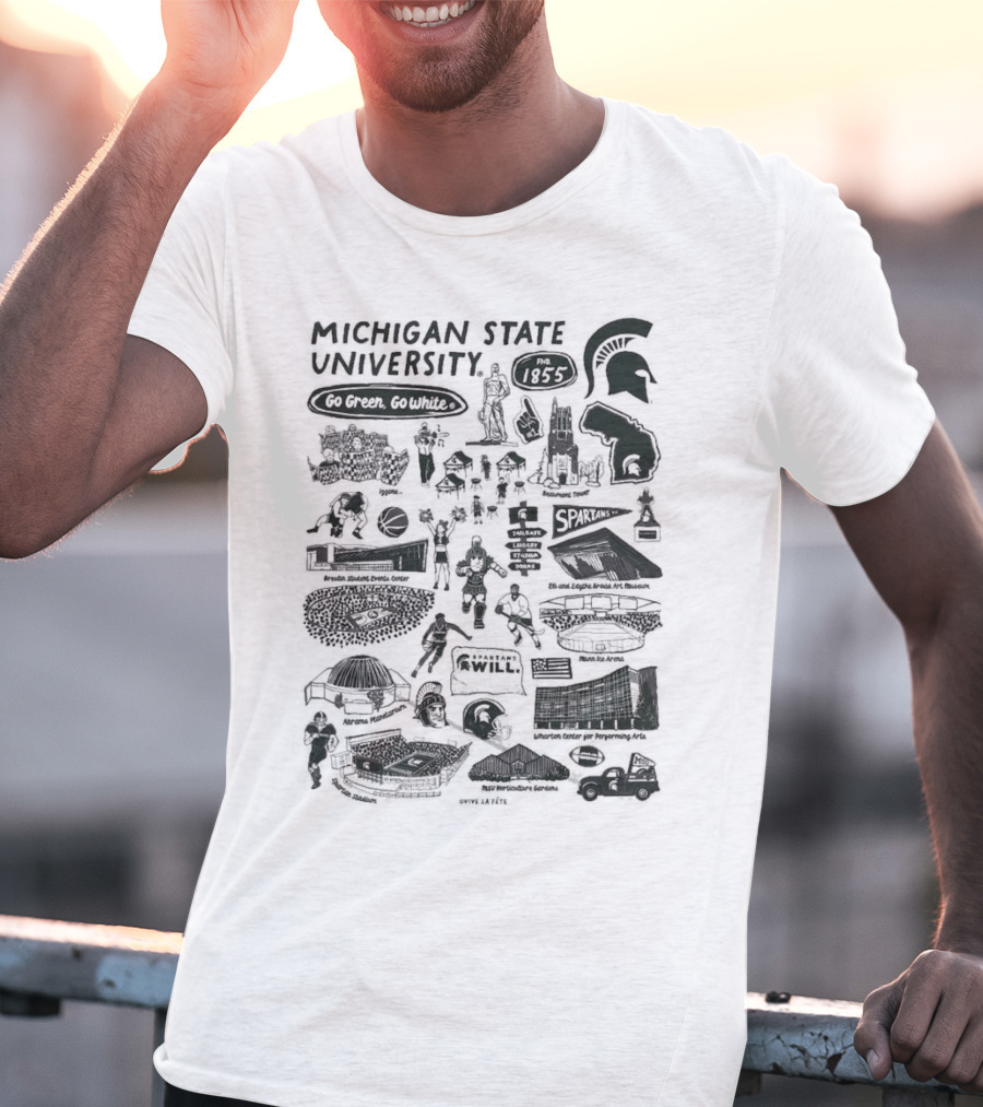Michigan State University Go Green Go White 1855 Spartans Impressions T-Shirt