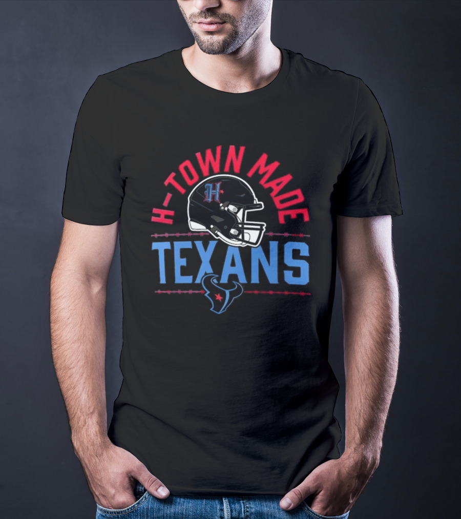 H-Town Made Texans Football Helmet T-Shirt