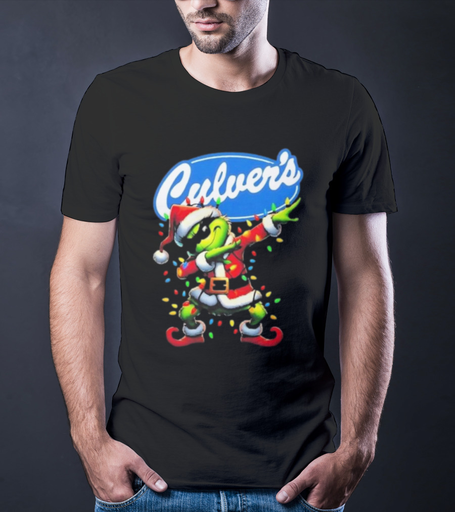 Culver's Santa Grinch Dabbing Christmas T-Shirt