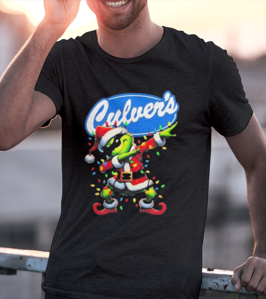 Culver's Santa Grinch Dabbing Christmas T-Shirt