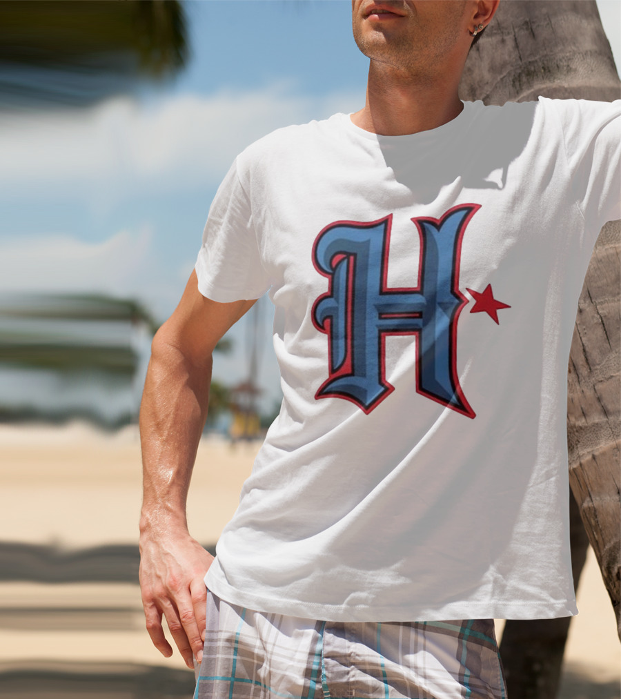 Houston Texans H Logo With Red Star T-Shirt