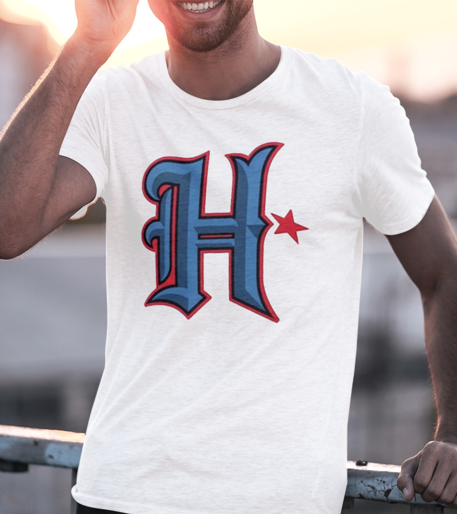 Houston Texans H Logo With Red Star T-Shirt