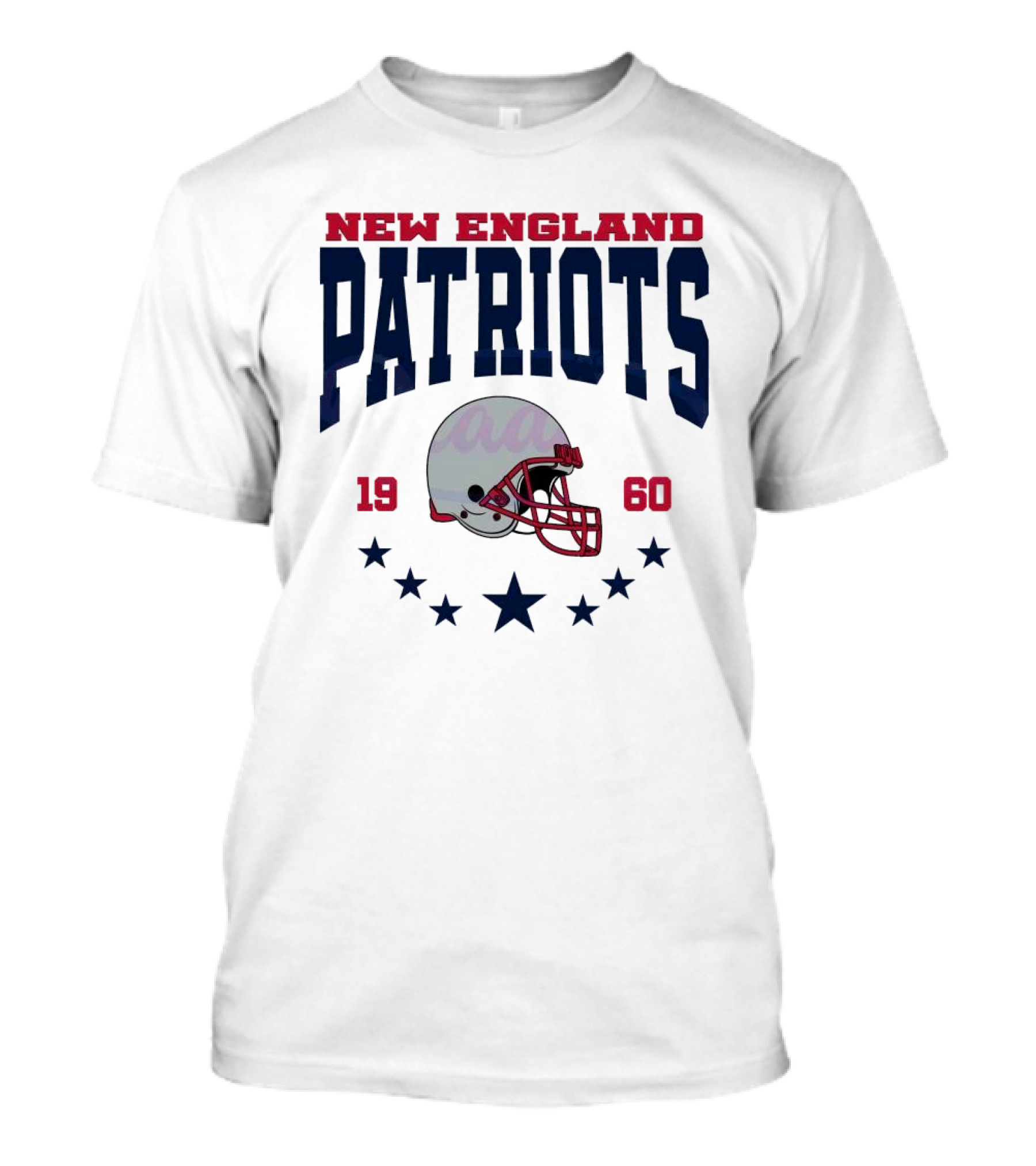 New England Patriots 1960 Vintage Football Helmet Retro Stars T-Shirt