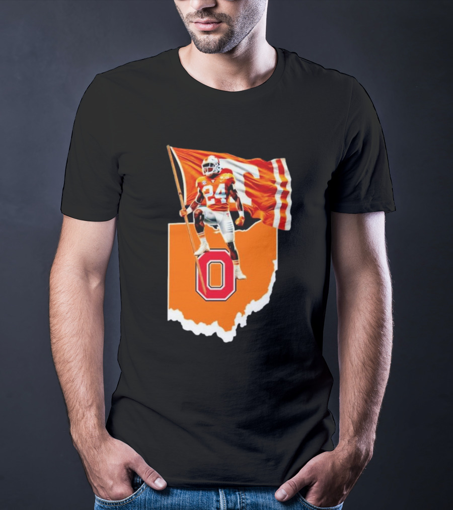 Jordan Matthews Tennessee Volunteers Flag Over Ohio State Outline T-Shirt