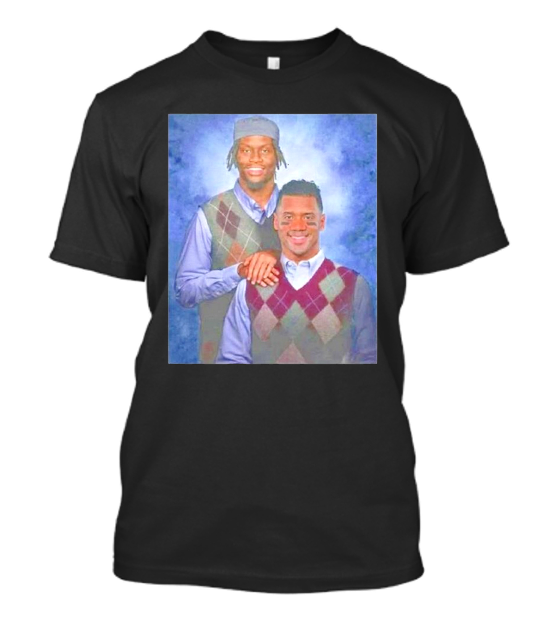 Step Brothers Russell Wilson Lamar Jackson Argyle Sweaters T-Shirt