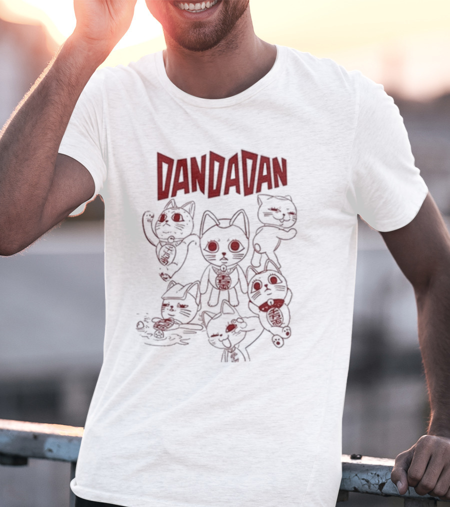 Dandadan Beige Turbo Granny Cat Characters T-Shirt