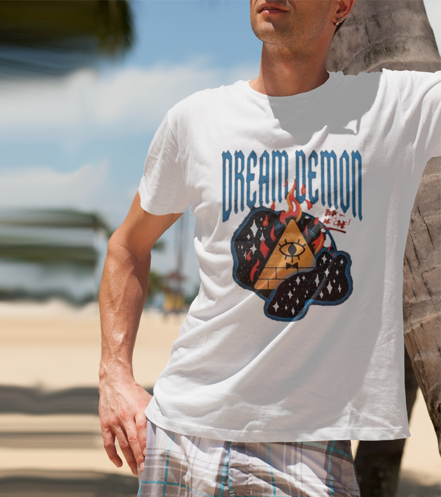 Dream Demon Trust No One Fiery Illuminati Eye Pyramid In Stars T-Shirt