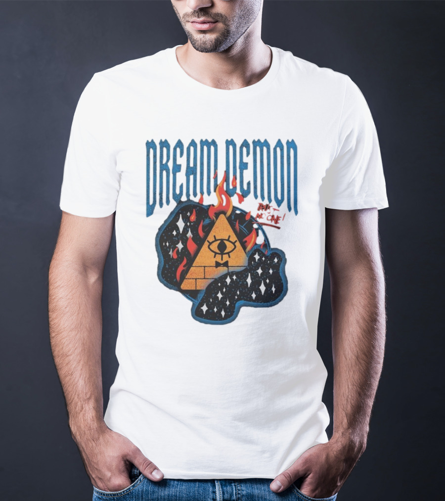 Dream Demon Trust No One Fiery Illuminati Eye Pyramid In Stars T-Shirt