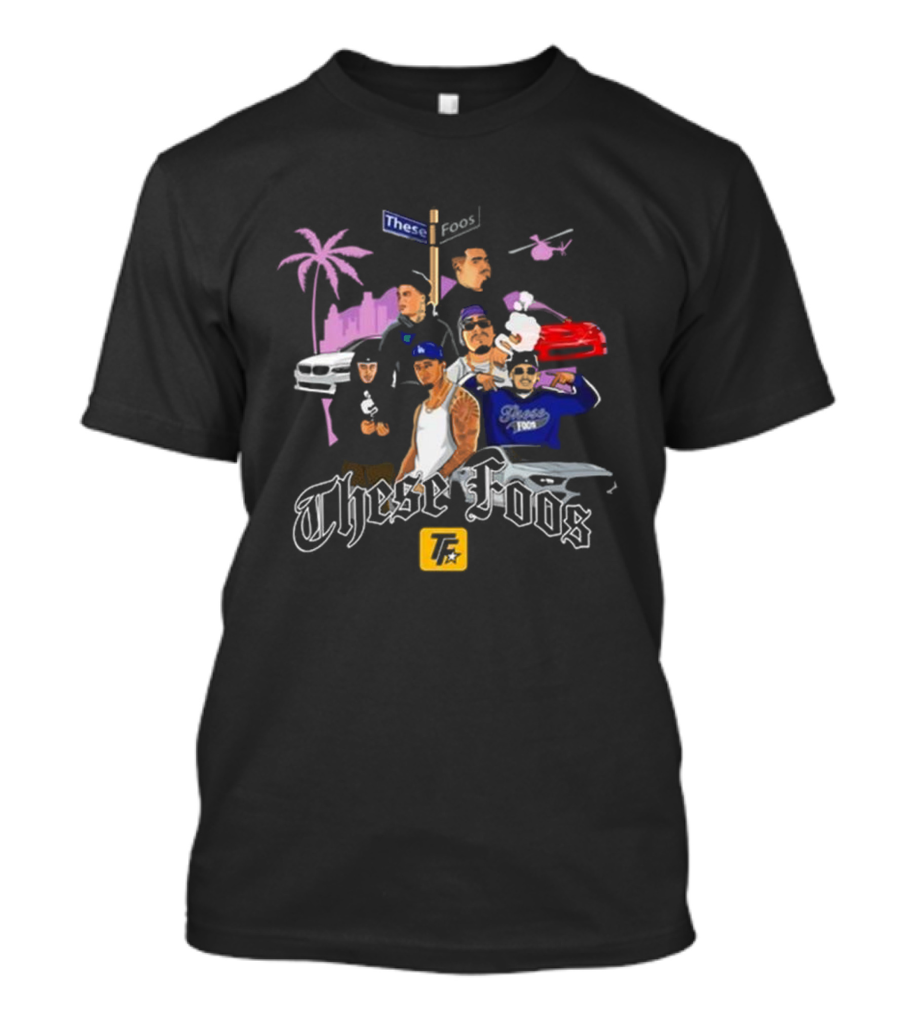 These Foos TA Urban Lifestyle Scene With Cars And Helicopter T-Shirt