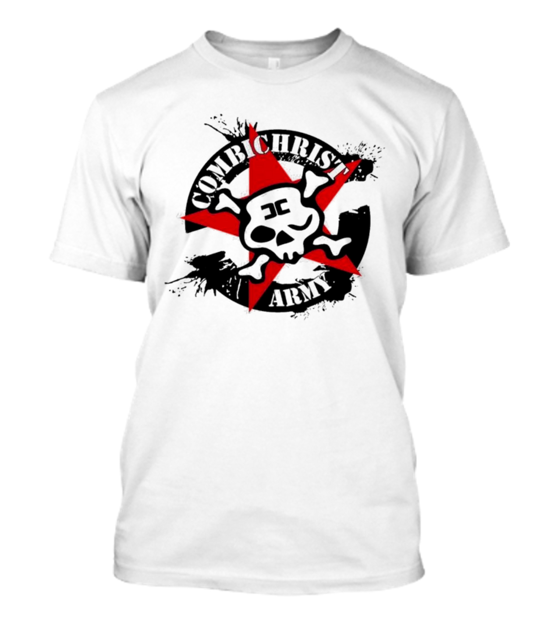 Combichrist Army Skull And Crossbones Red Star T-Shirt