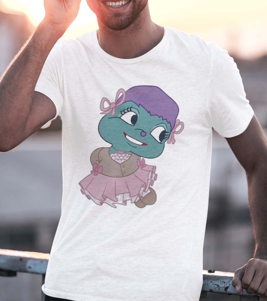 Samantha Yve Bb Coquette Cartoon Character With Purple Hair And Pink T-Shirt