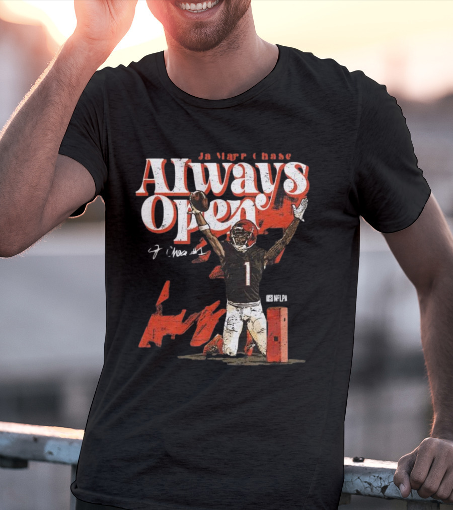 Ja’Marr Chase Always Open Cincinnati NFLPA Signature T-Shirt
