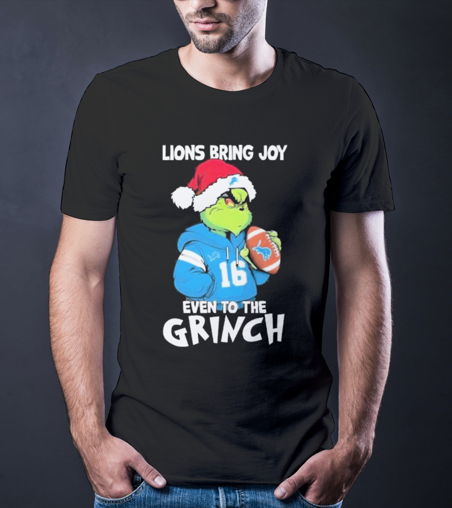 Lions Bring Joy Even To The Grinch Detroit Football 16 T-Shirt