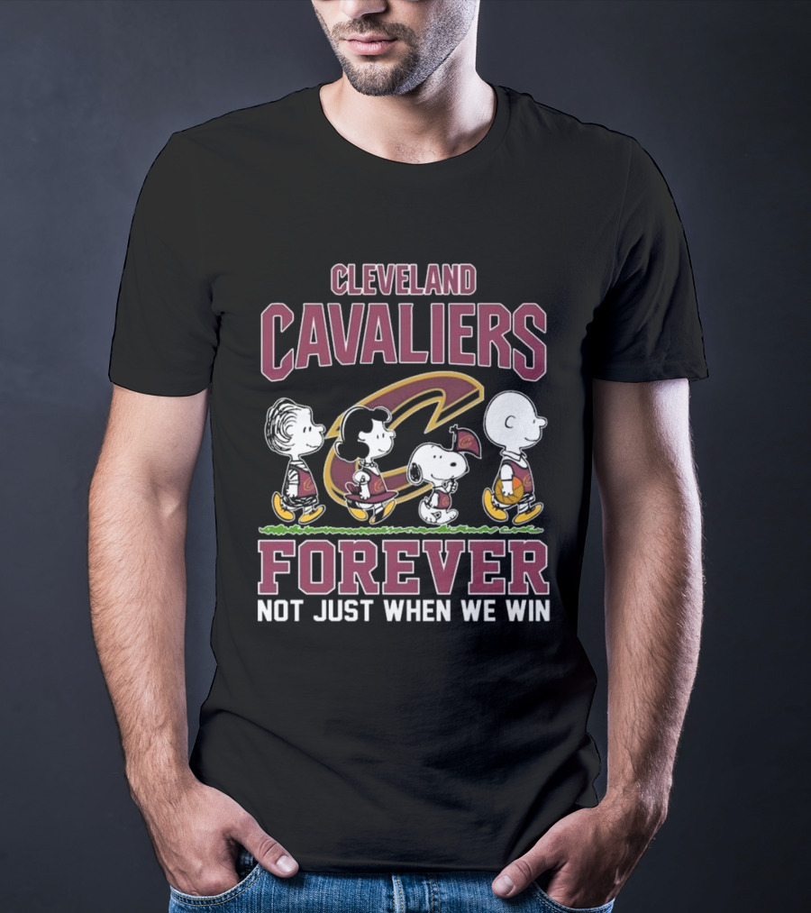 Cleveland Cavaliers Peanuts Characters Walking Forever Not Just When We Win T-Shirt