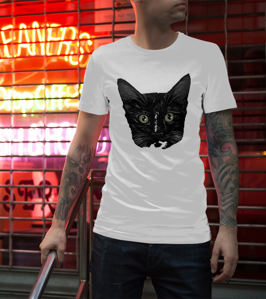 Michael Manigault Brave Green-Eyed Cat Face T-Shirt