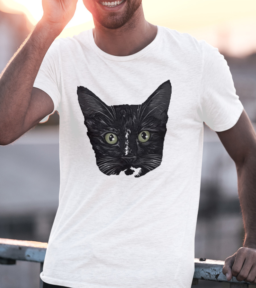 Michael Manigault Brave Green-Eyed Cat Face T-Shirt