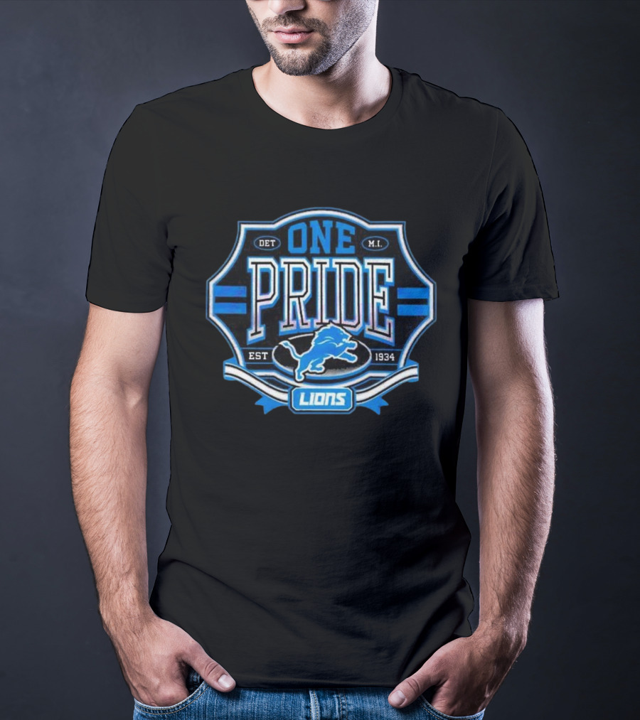 Detroit Lions One Pride Est 1934 Retro Logo DET MI T-Shirt