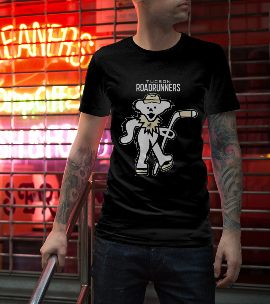 Tucson Roadrunners 2025 Grateful Dead Night Hockey Bear T-Shirt