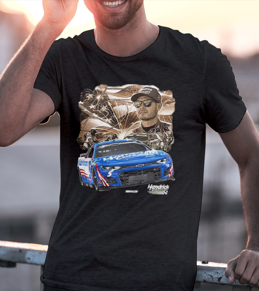 Hendrick Motorsports Kyle Larson Olive Military 2025 HendrickCars.com Car 5 Collection T-Shirt