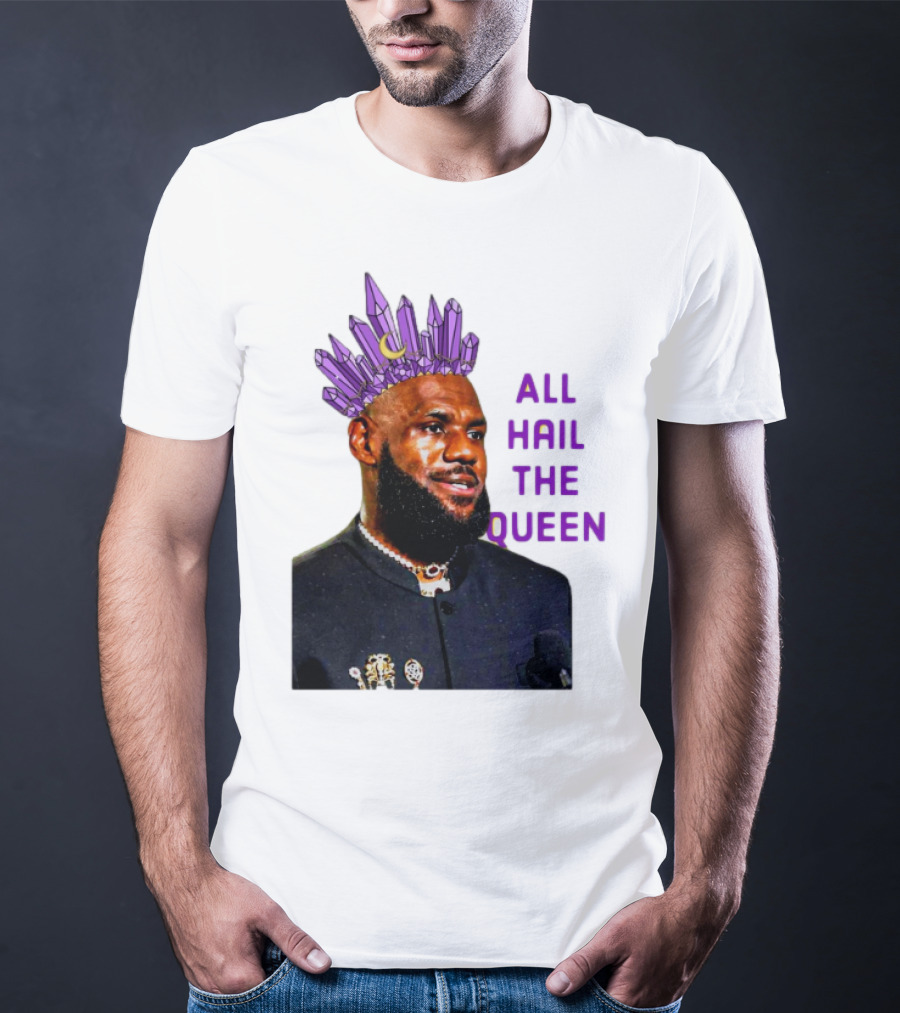 LeBron James All Hail The Queen Purple Crystal Crown T-Shirt