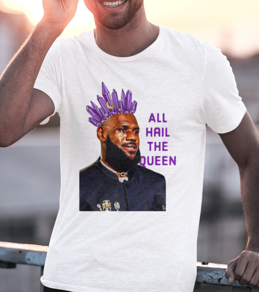 LeBron James All Hail The Queen Purple Crystal Crown T-Shirt