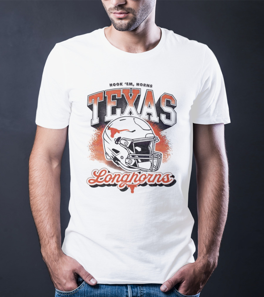 Hook Em Horns Texas Longhorns Football Helmet Texas Longhorns T-Shirt