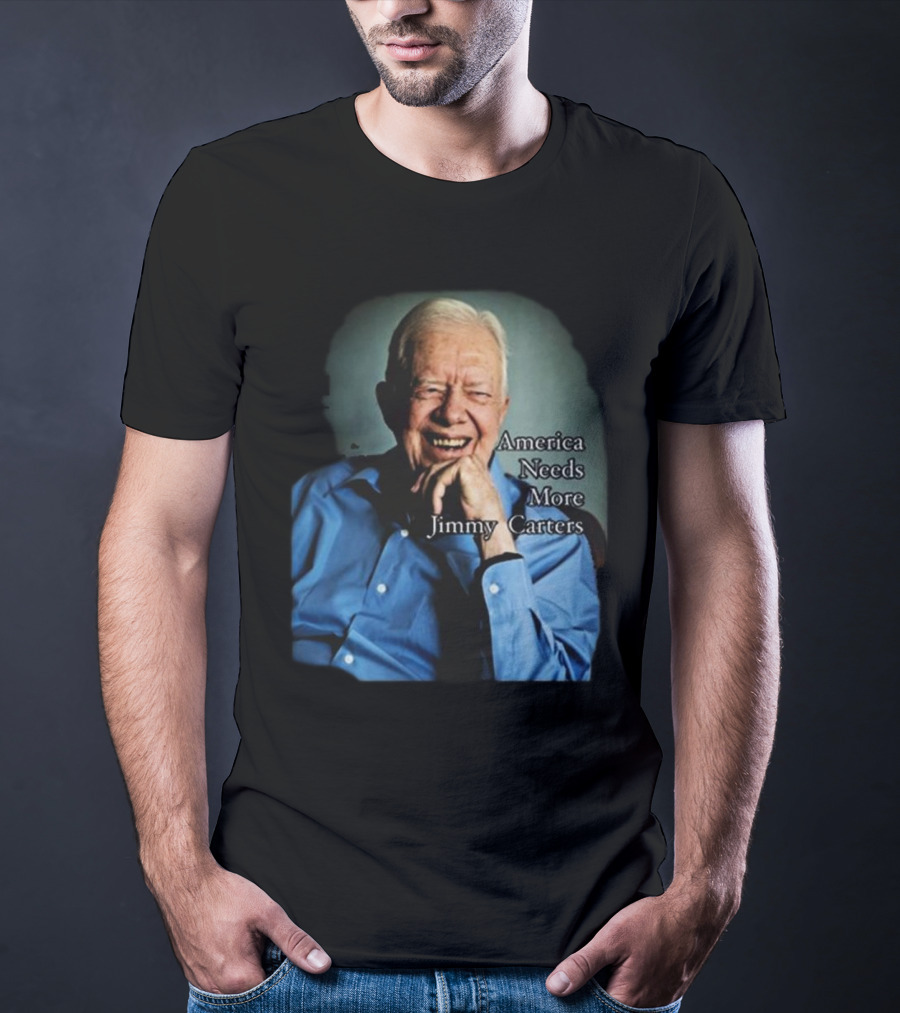 Norbert Leo Butz America Needs More Jimmy Carters Image With Smiling Elderly Man In Blue T-Shirt