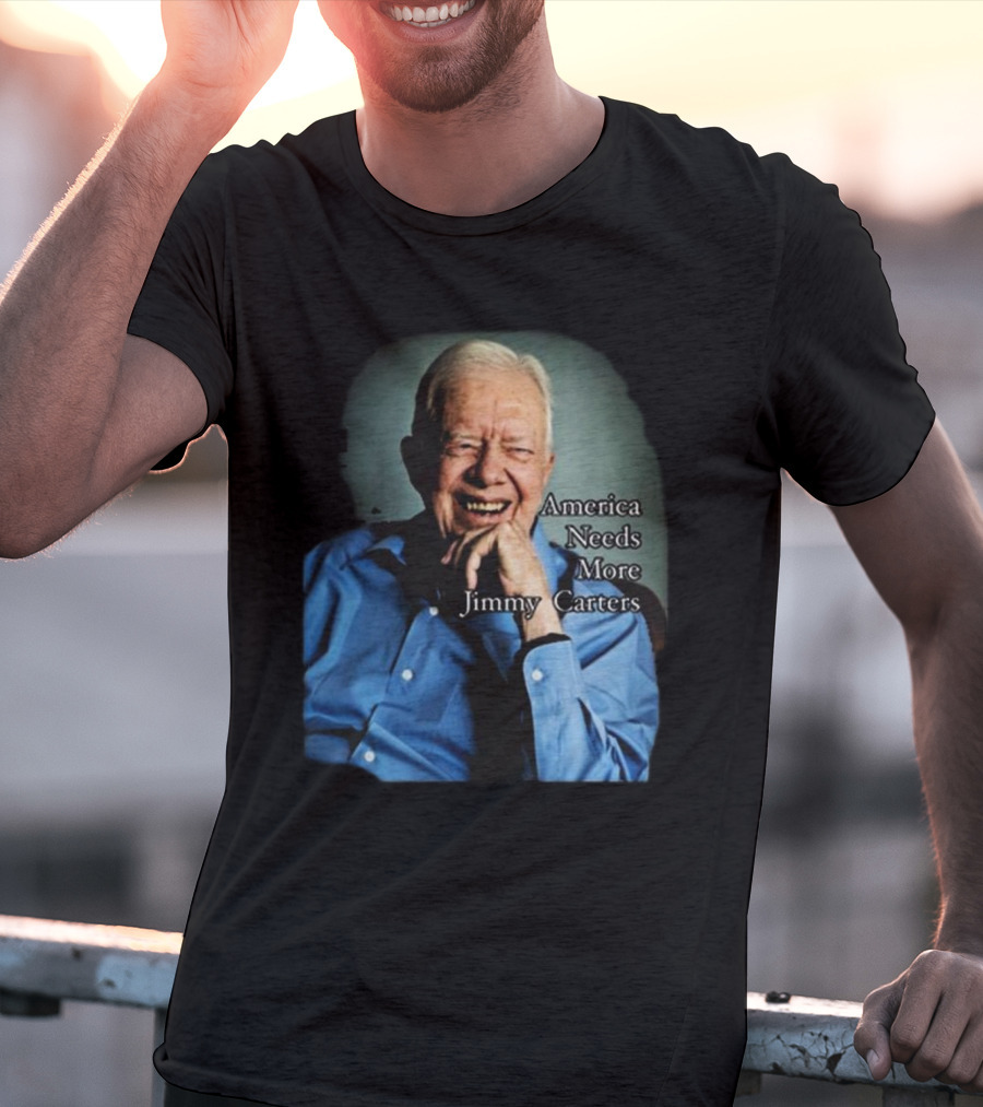 Norbert Leo Butz America Needs More Jimmy Carters Image With Smiling Elderly Man In Blue T-Shirt