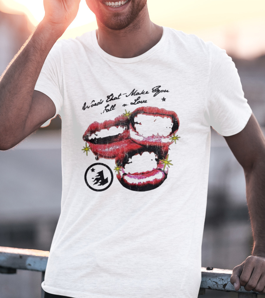 Lonely Hearts Club Words That Make You Fall In Love Lips Stars T-Shirt