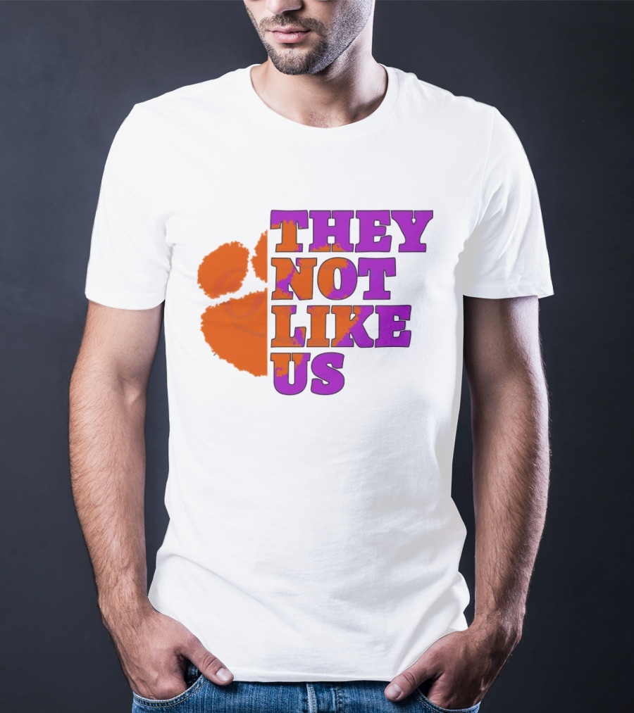 They Not Like Us Clemson Tigers College Football 2025 Orange Paw Prints T-Shirt