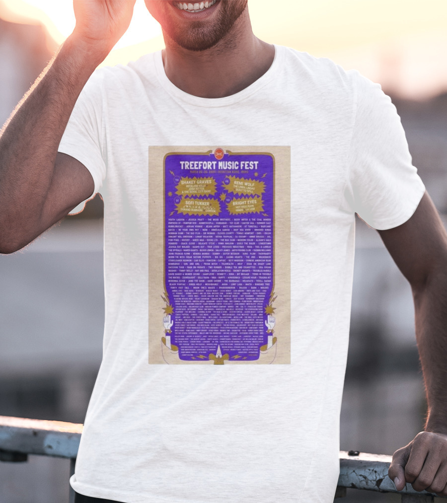 Treefort Music Fest March 26-30 2025 Downtown Boise Idaho Featuring Shakey Graves Remi Wolf Sofi Tukker Bright Eyes T-Shirt
