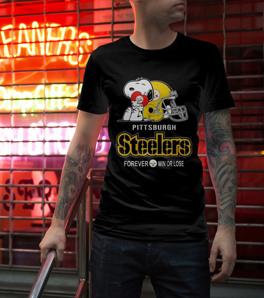 Snoopy Pittsburgh Steelers Forever Win Or Lose T-Shirt