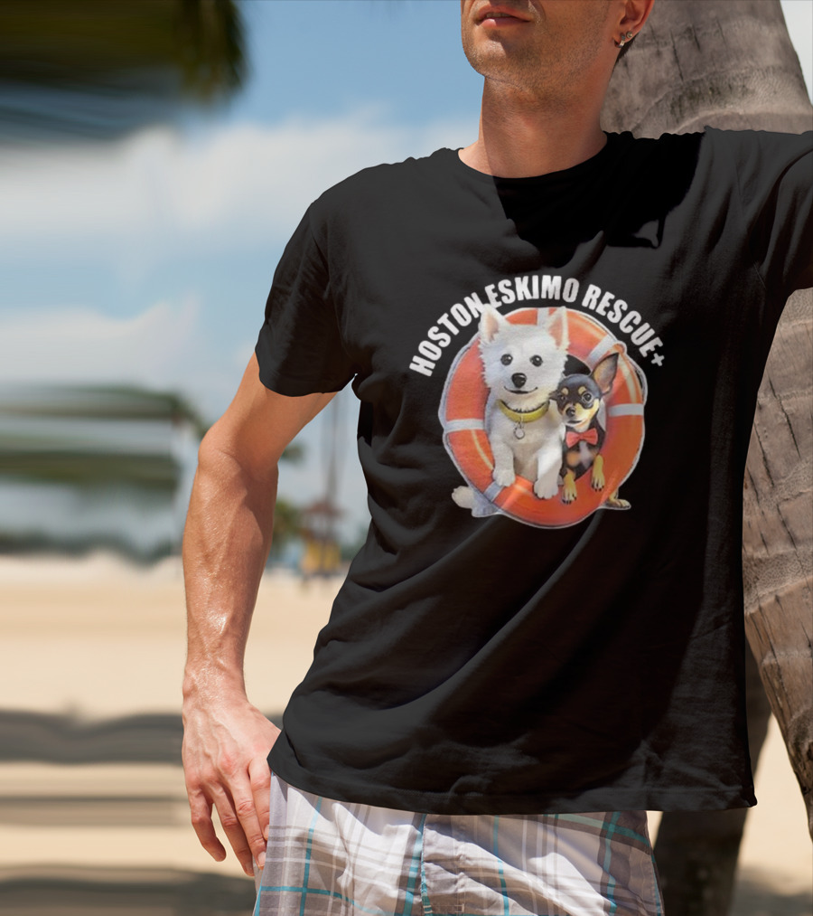 Hosotn Eskimo Rescue Dogs IN Lifebuoy T-Shirt