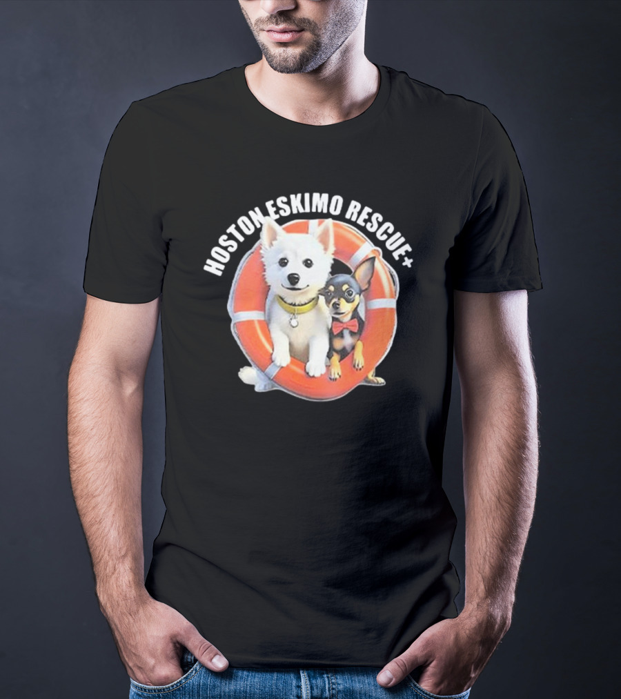 Hosotn Eskimo Rescue Dogs IN Lifebuoy T-Shirt