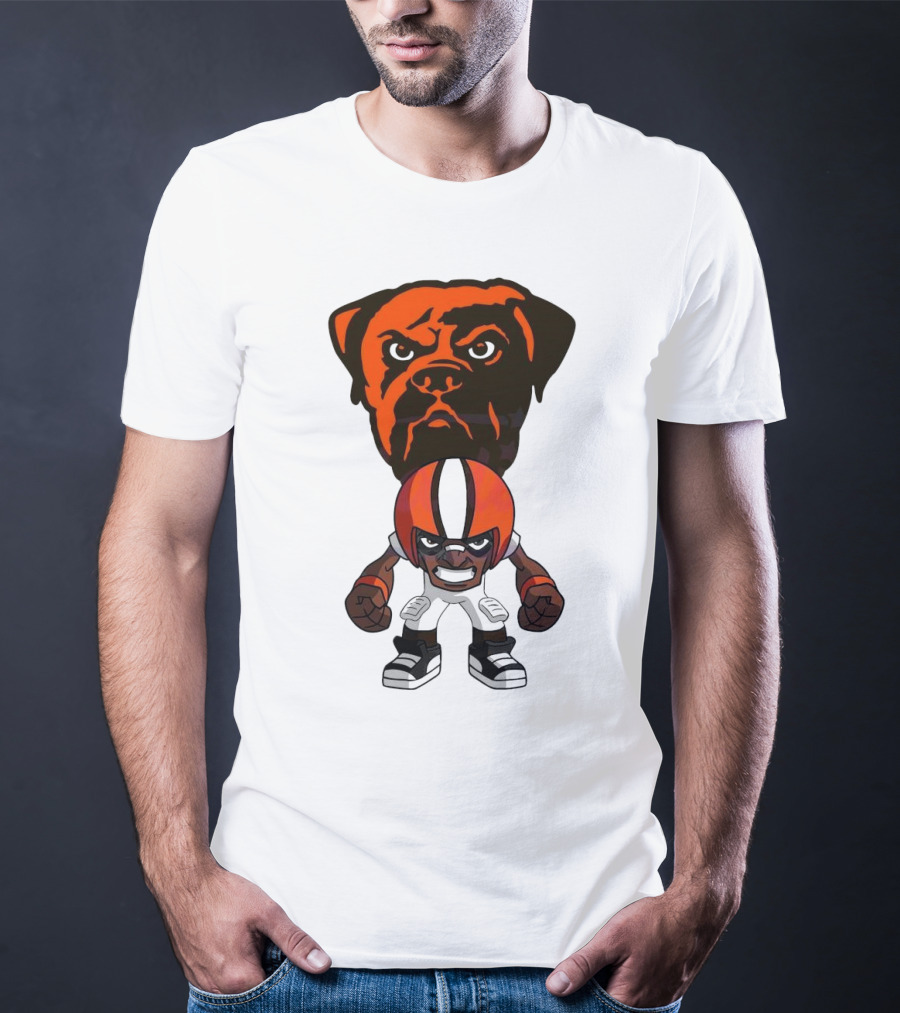 Cleveland Browns NFL Rush Zone Cartoon Character Dog 2025 T-Shirt