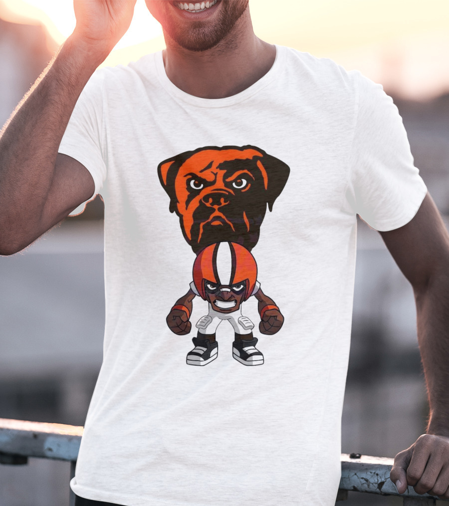 Cleveland Browns NFL Rush Zone Cartoon Character Dog 2025 T-Shirt