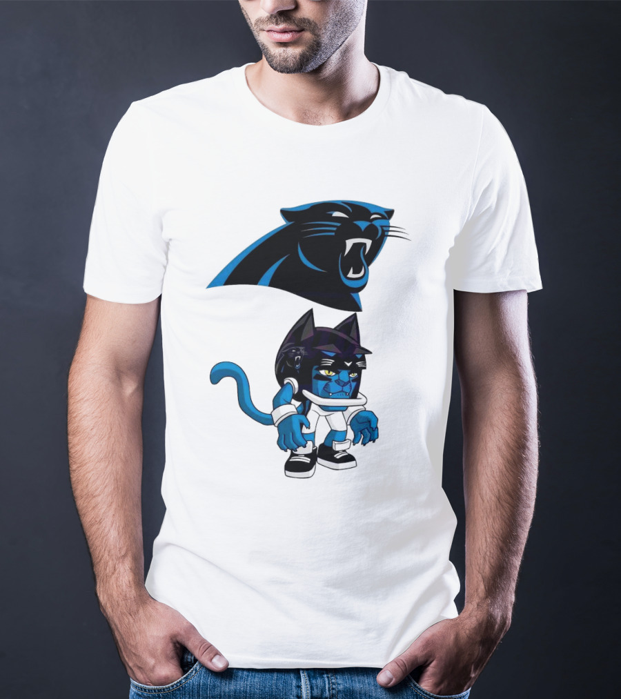 Rush Zone Carolina Panthers NFL Cartoon Character 2025 Football Mascot T-Shirt