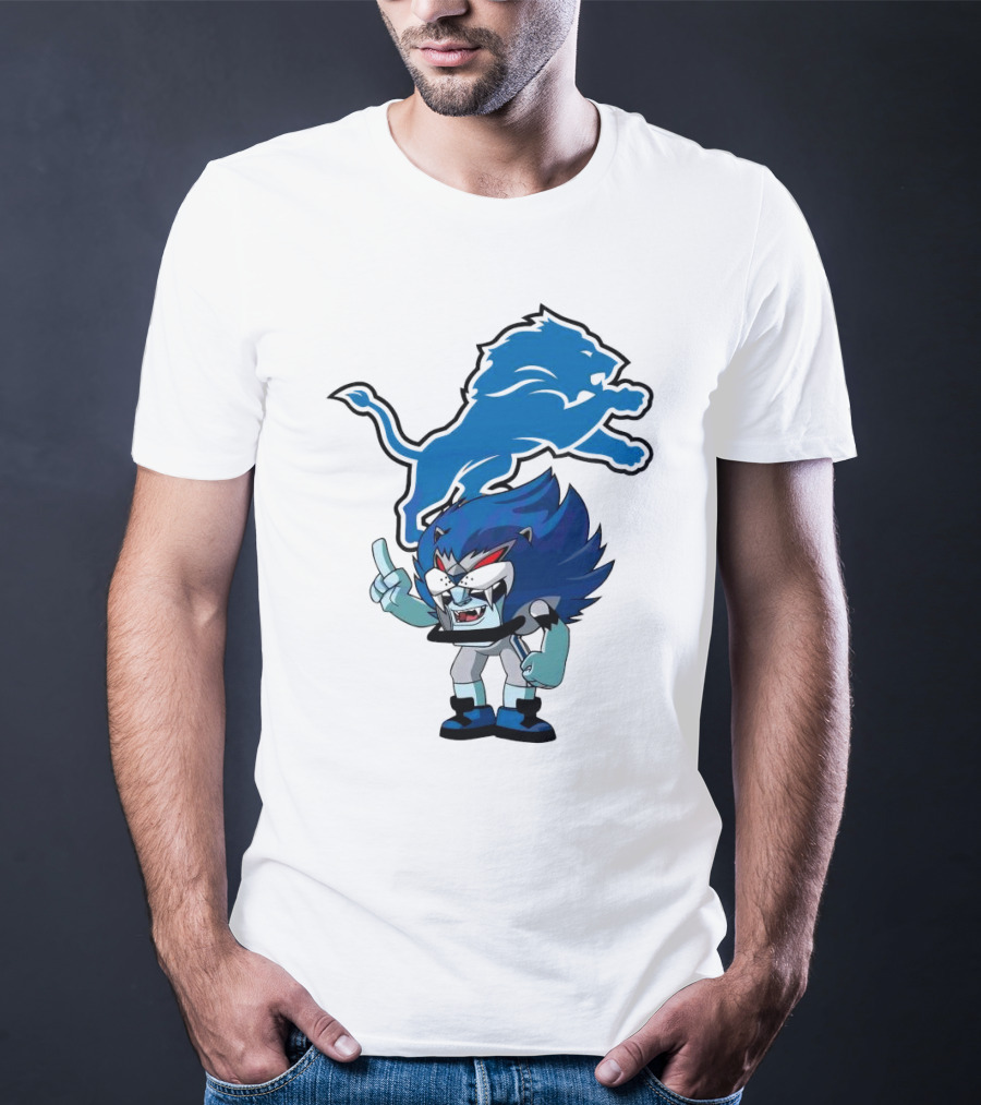 Rush Zone Detroit Lions NFL Cartoon Character Roary 2025 T-Shirt