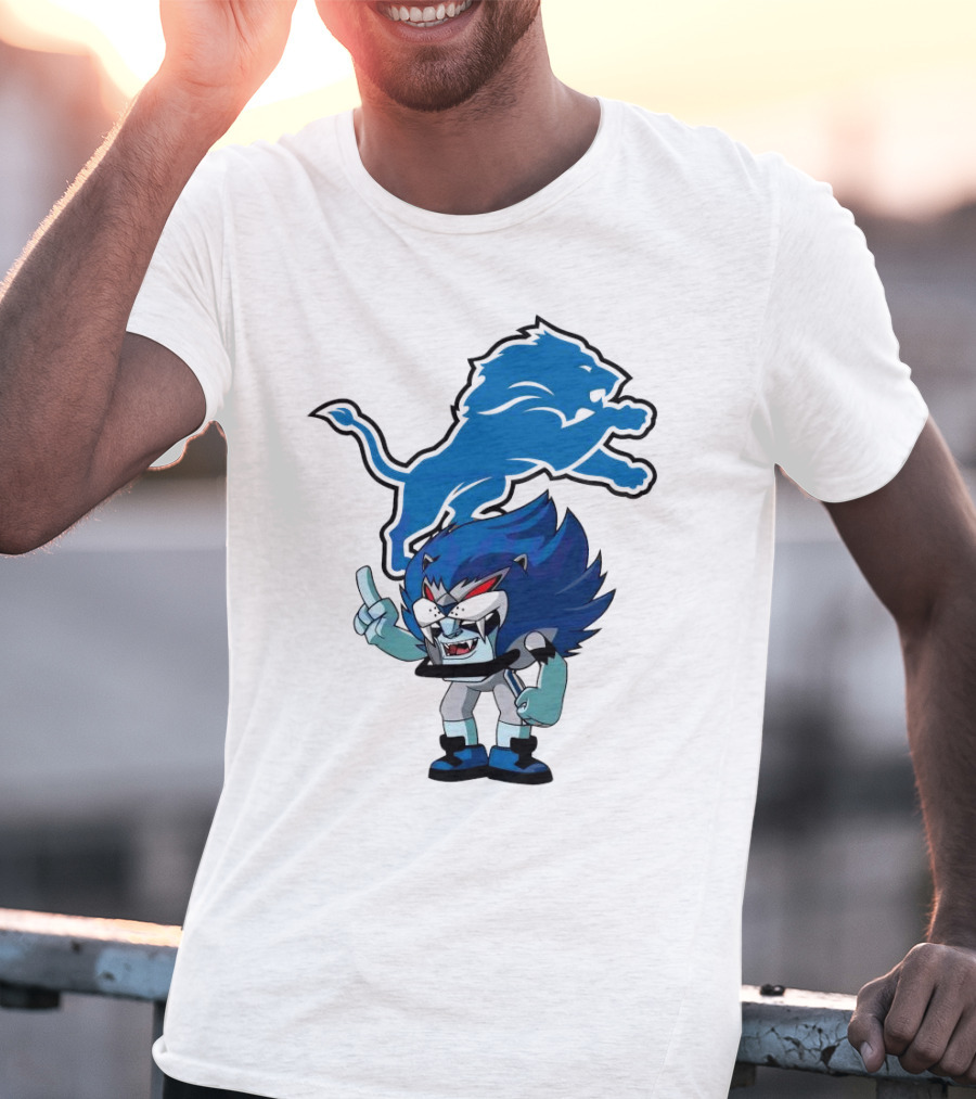 Rush Zone Detroit Lions NFL Cartoon Character Roary 2025 T-Shirt
