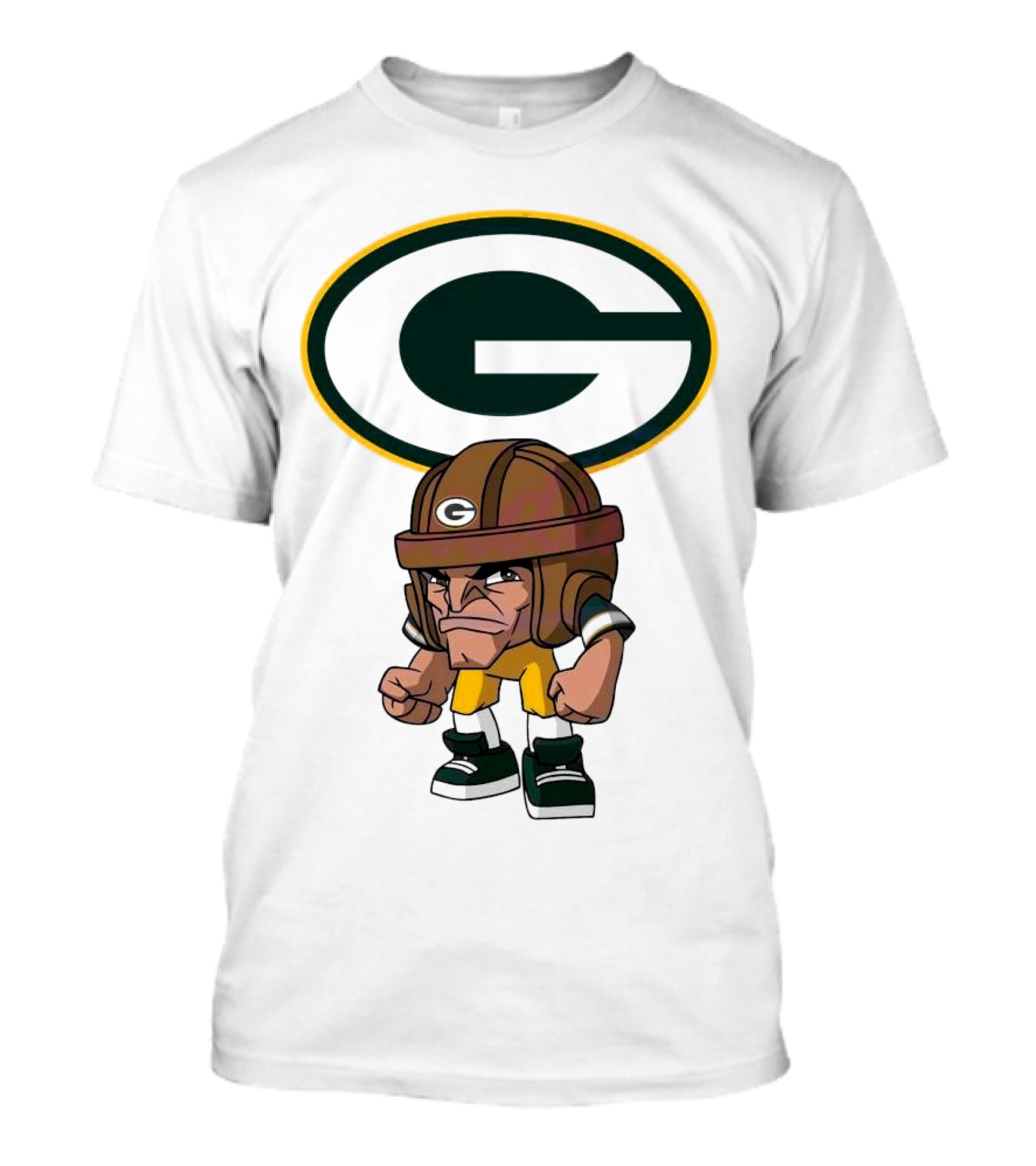 Rush Zone Green Bay Packers NFL Cartoon Character 2025 Bold Mascot T-Shirt