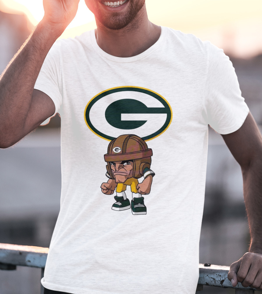 Rush Zone Green Bay Packers NFL Cartoon Character 2025 Bold Mascot T-Shirt
