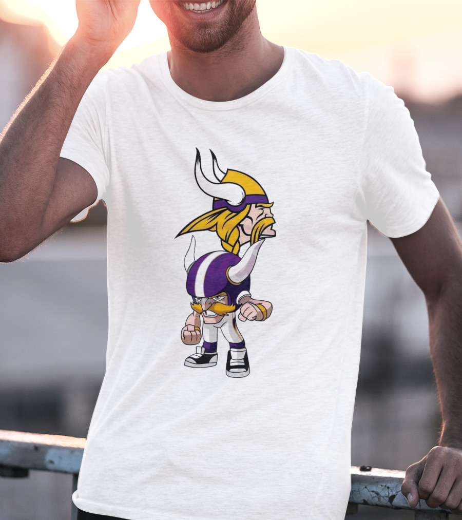 Rush Zone Minnesota Vikings NFL Cartoon Character 2025 Vikings Mascot T-Shirt