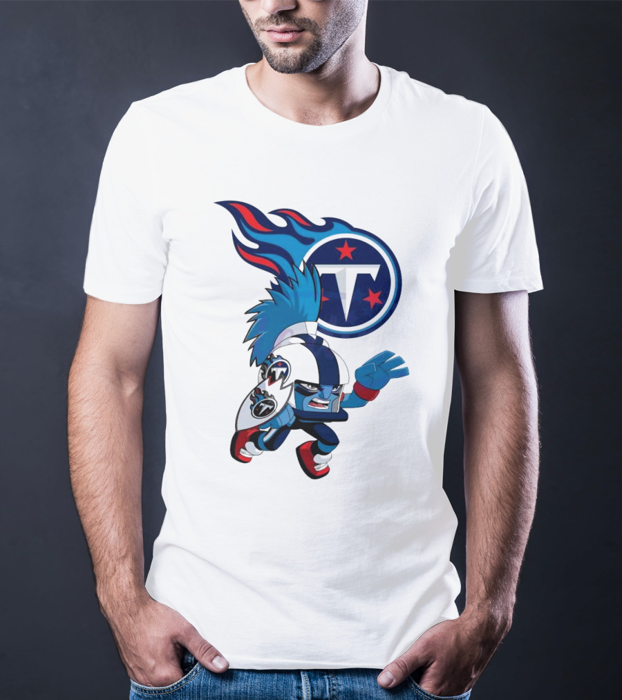 Tennessee Titans Rush Zone NFL Cartoon Character 2025 T-Shirt
